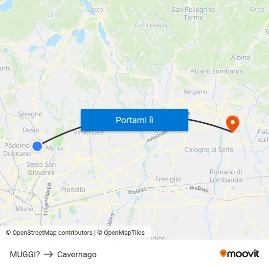 MUGGI? to Cavernago map