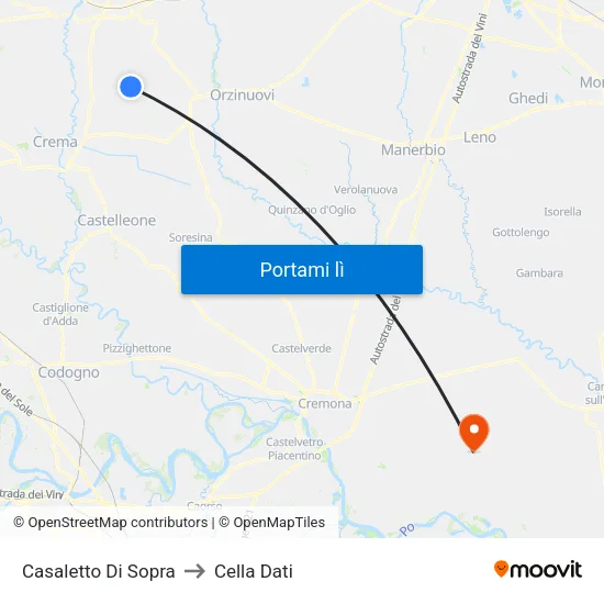 Casaletto Di Sopra to Cella Dati map