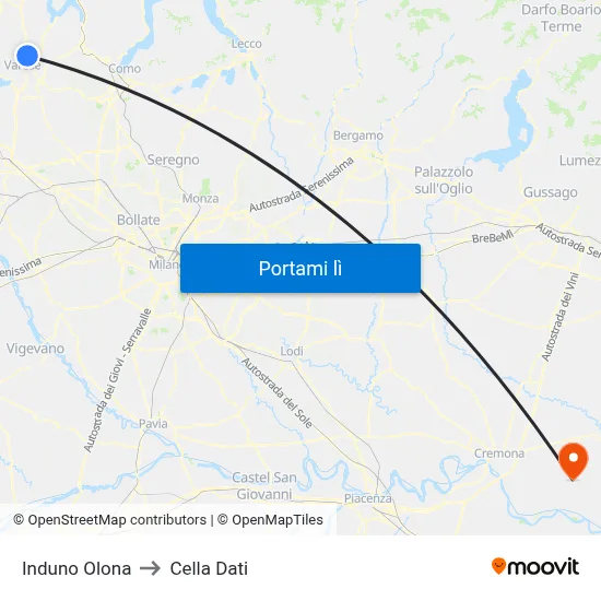 Induno Olona to Cella Dati map