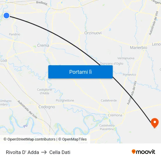 Rivolta D' Adda to Cella Dati map