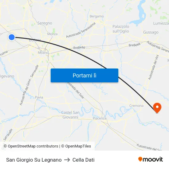 San Giorgio Su Legnano to Cella Dati map