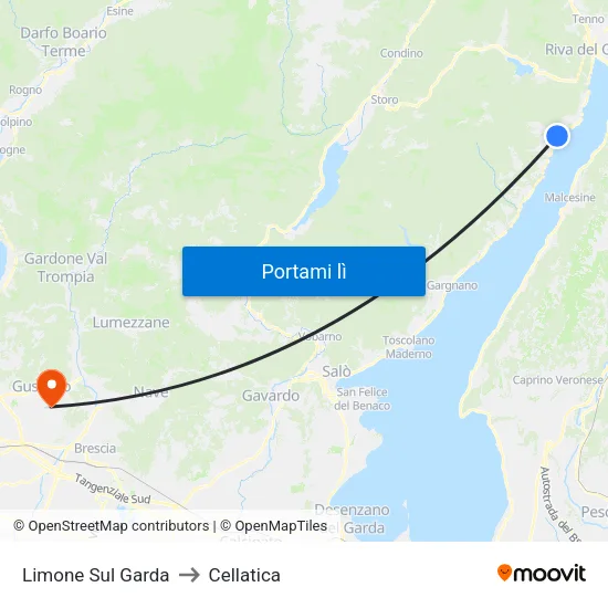 Limone Sul Garda to Cellatica map
