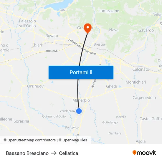 Bassano Bresciano to Cellatica map