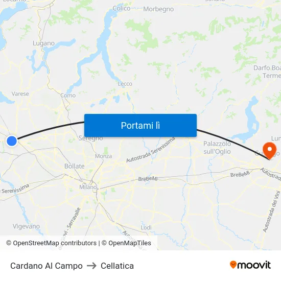 Cardano Al Campo to Cellatica map
