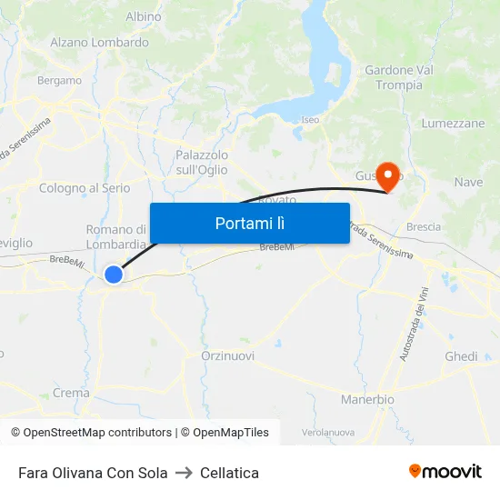 Fara Olivana Con Sola to Cellatica map