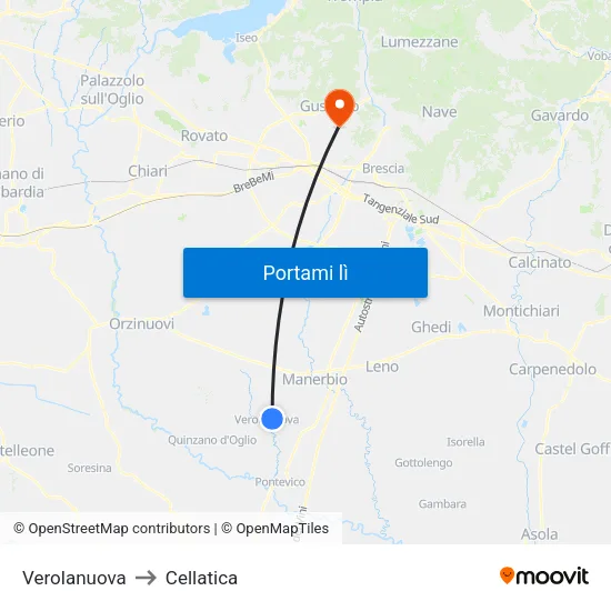 Verolanuova to Cellatica map