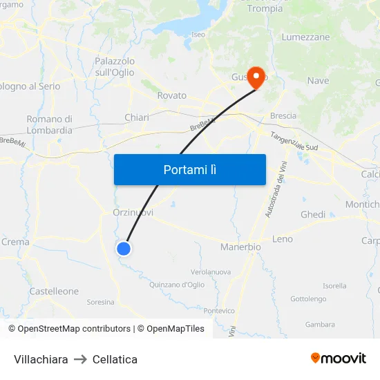 Villachiara to Cellatica map