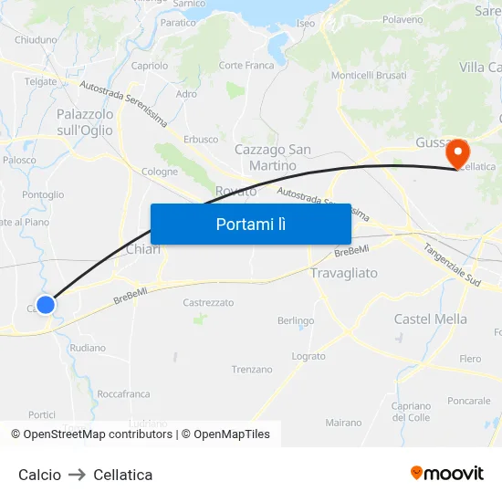 Calcio to Cellatica map