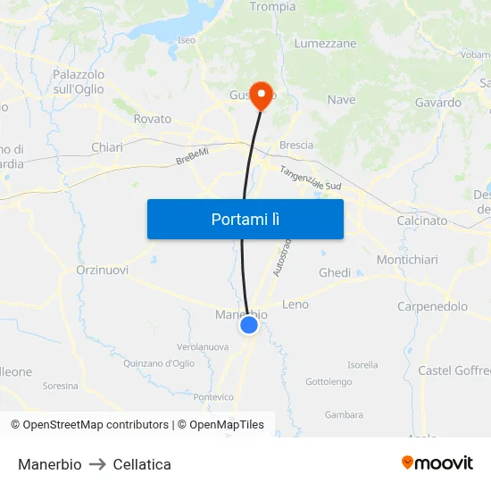 Manerbio to Cellatica map