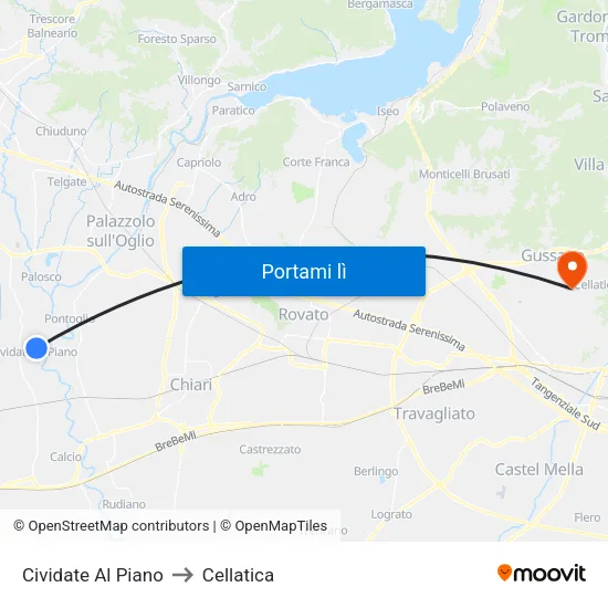 Cividate Al Piano to Cellatica map