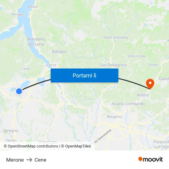 Merone to Cene map