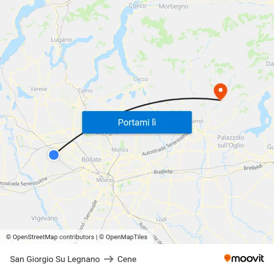 San Giorgio Su Legnano to Cene map