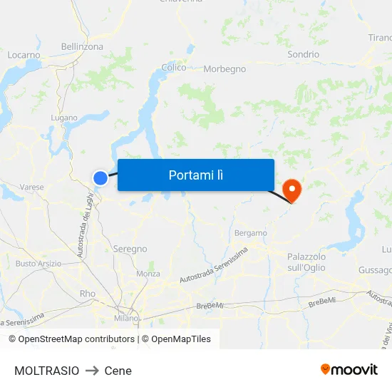 MOLTRASIO to Cene map