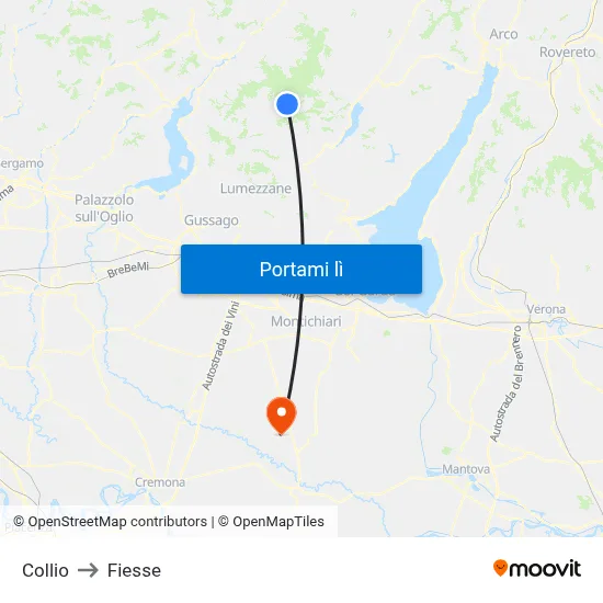 Collio to Fiesse map