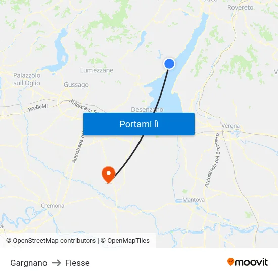 Gargnano to Fiesse map