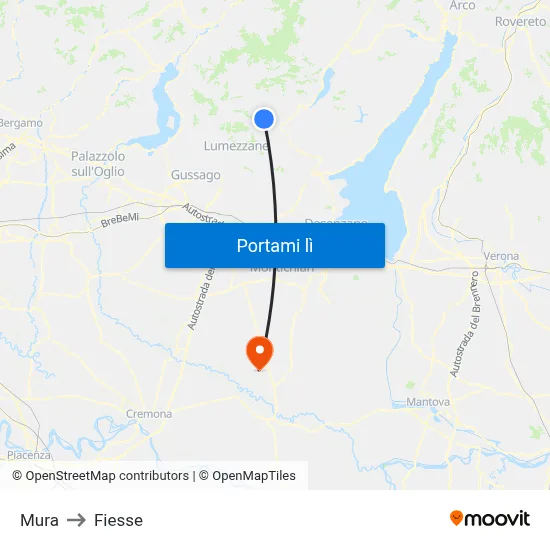 Mura to Fiesse map
