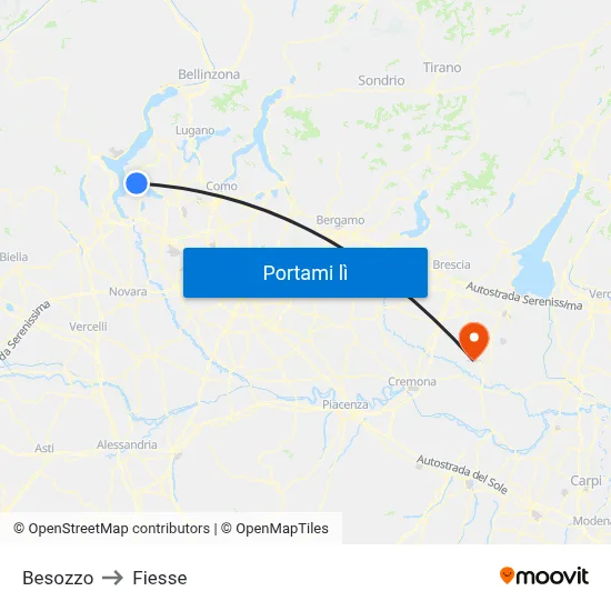 Besozzo to Fiesse map
