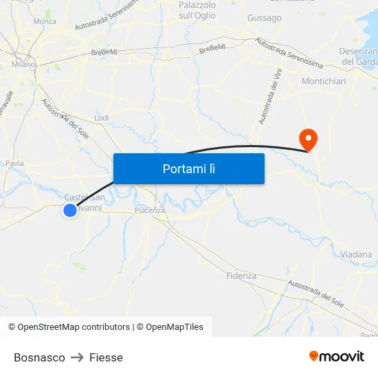 Bosnasco to Fiesse map