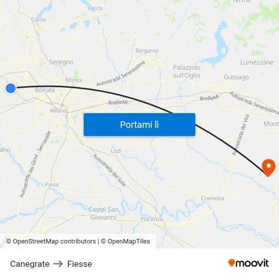 Canegrate to Fiesse map