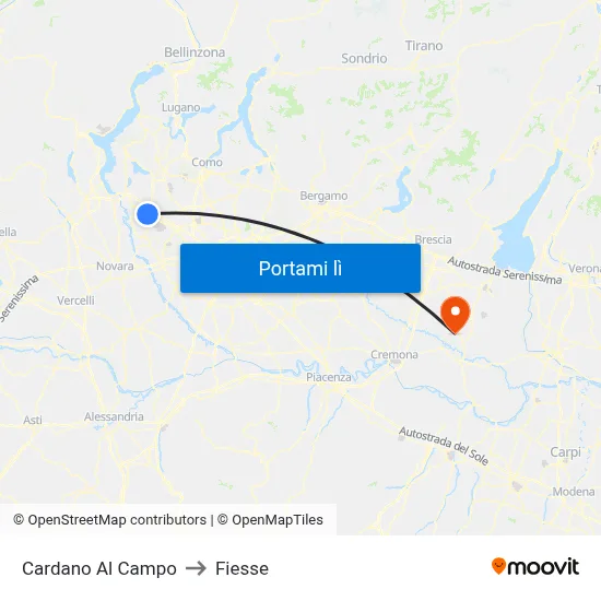 Cardano Al Campo to Fiesse map