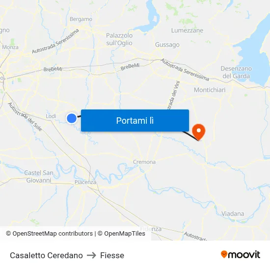 Casaletto Ceredano to Fiesse map