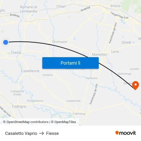 Casaletto Vaprio to Fiesse map
