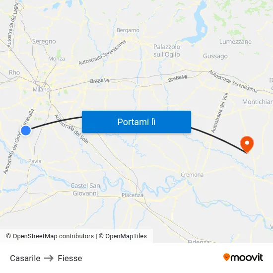Casarile to Fiesse map