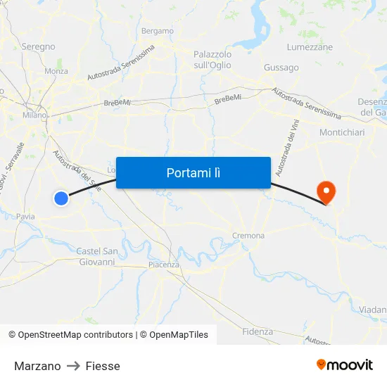 Marzano to Fiesse map