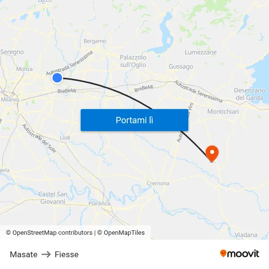 Masate to Fiesse map