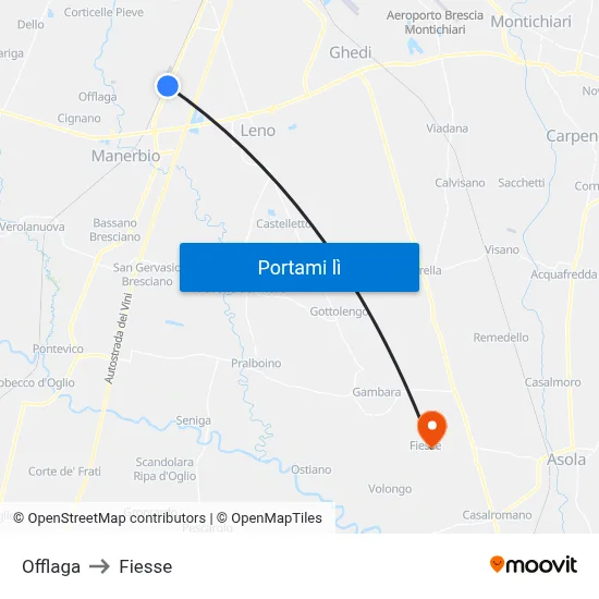 Offlaga to Fiesse map