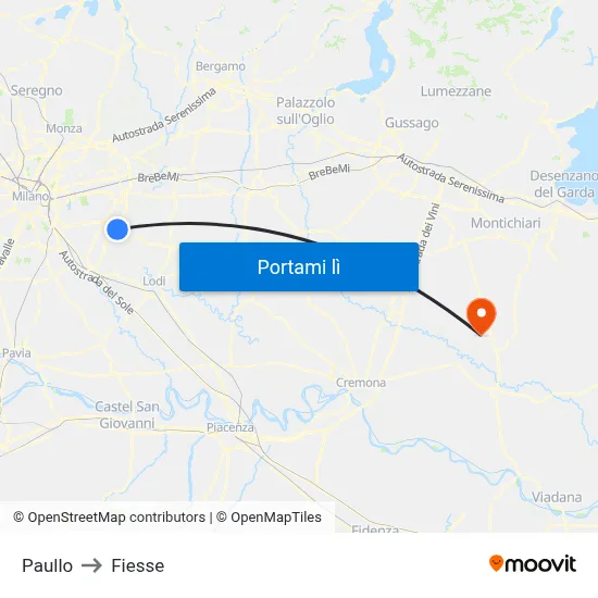 Paullo to Fiesse map