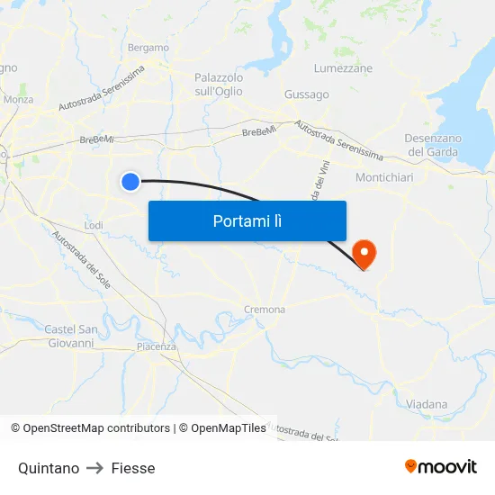 Quintano to Fiesse map