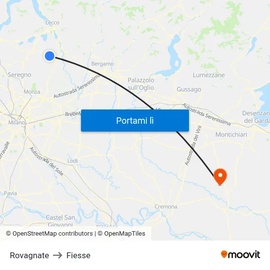 Rovagnate to Fiesse map