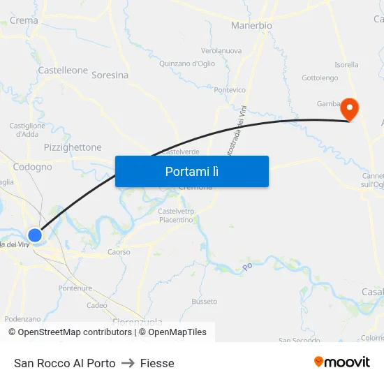 San Rocco Al Porto to Fiesse map