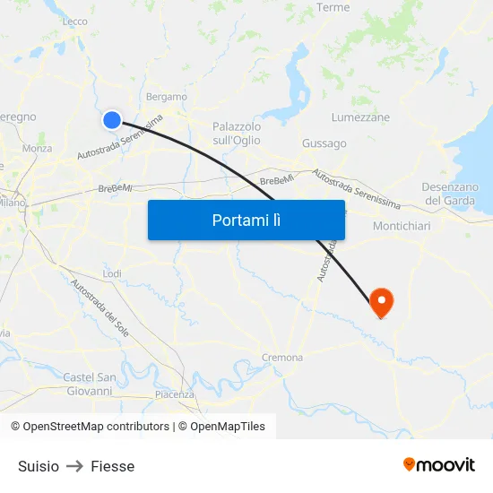 Suisio to Fiesse map
