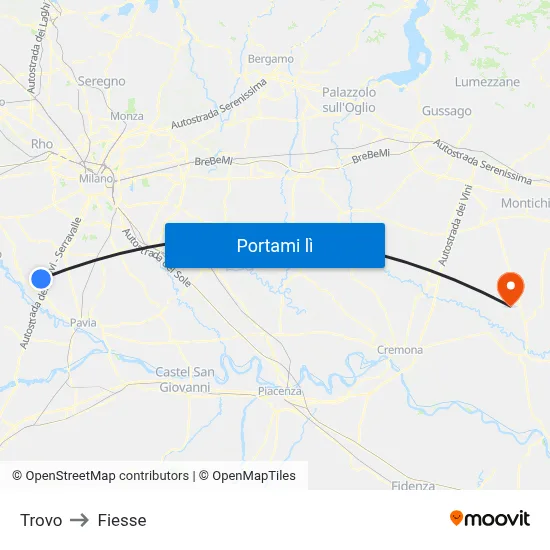 Trovo to Fiesse map