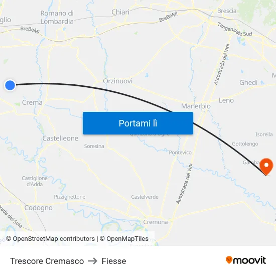 Trescore Cremasco to Fiesse map