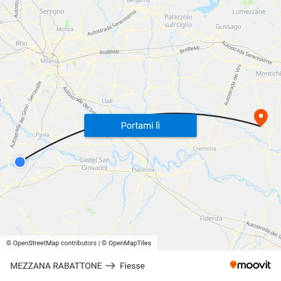 MEZZANA RABATTONE to Fiesse map