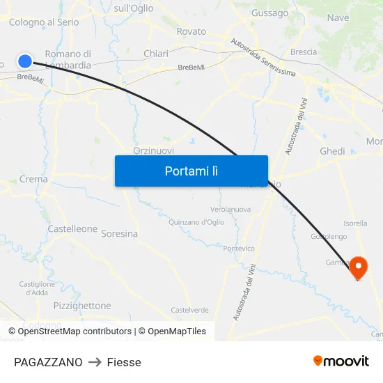 PAGAZZANO to Fiesse map