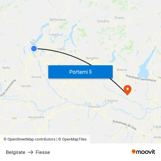 Belgirate to Fiesse map