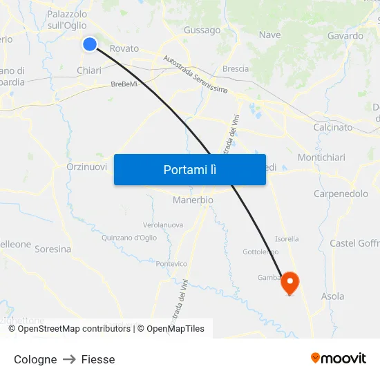 Cologne to Fiesse map