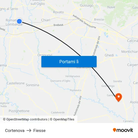Cortenova to Fiesse map