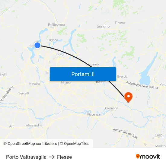 Porto Valtravaglia to Fiesse map