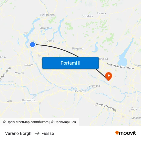 Varano Borghi to Fiesse map