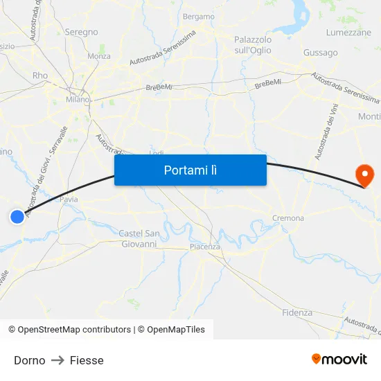 Dorno to Fiesse map