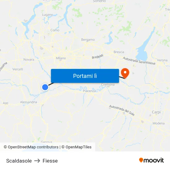 Scaldasole to Fiesse map
