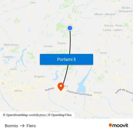 Bormio to Flero map