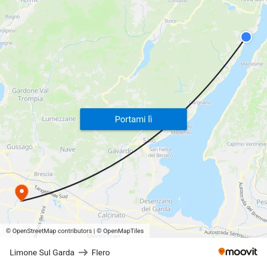 Limone Sul Garda to Flero map