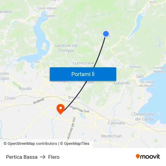 Pertica Bassa to Flero map