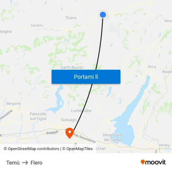 Temù to Flero map
